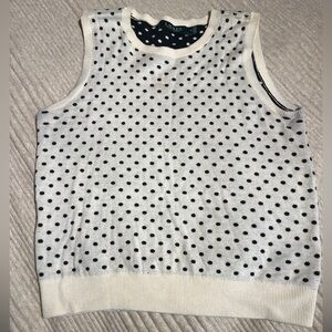 Ralph Lauren White and Black Polka Dot Kids Tank Top